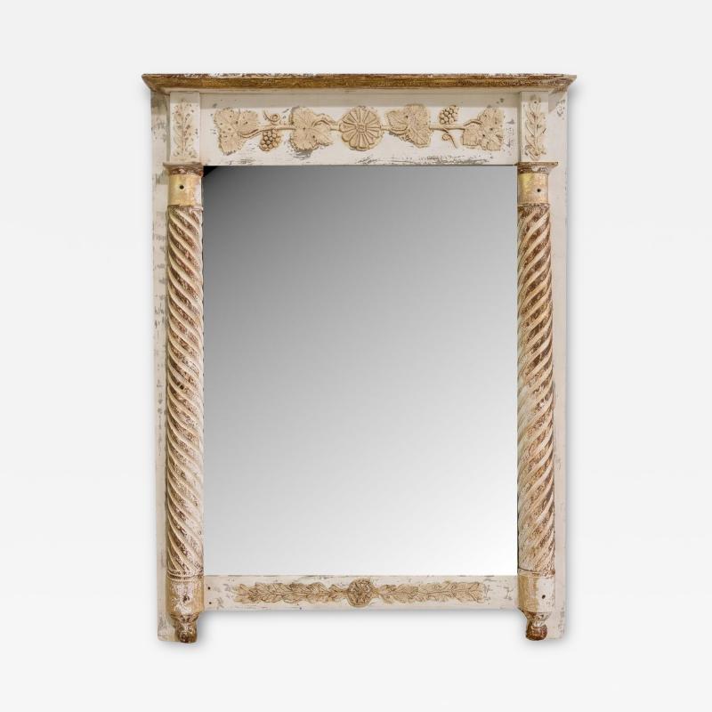 Antique 19th Century French Mirror with Original Paint and Glass