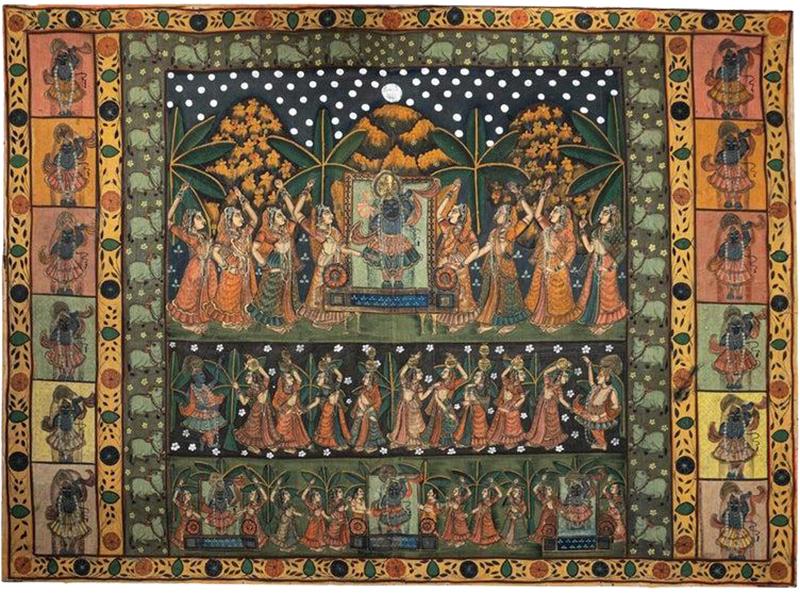 Antique 19th Century Indian Textile Mounted Wall Art