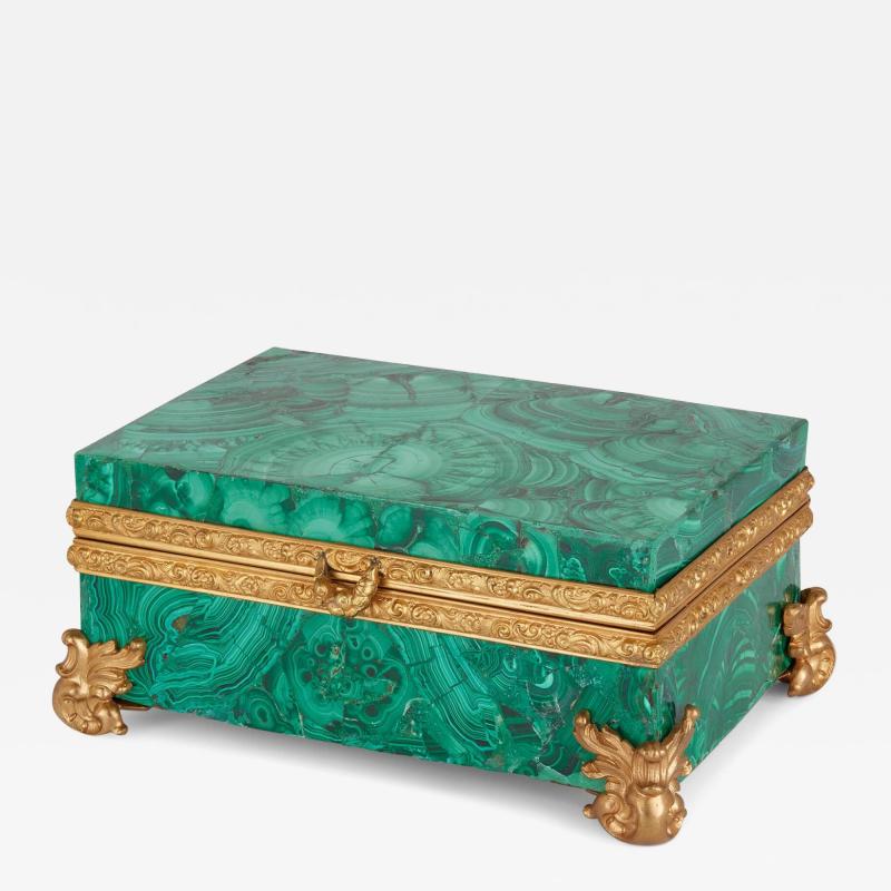 Antique 19th century malachite and ormolu casket