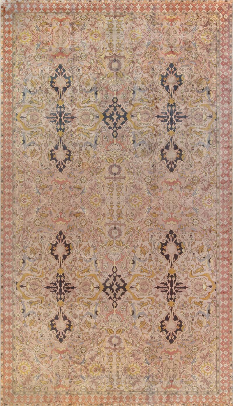 Antique Abstract Indian Handmade Wool Rug