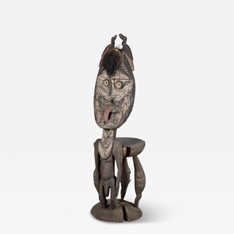 Antique African Orators Stool Teket Litmus People Papua New Guinea 60 H