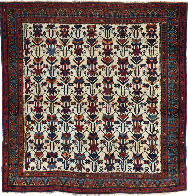Antique Afshar Rug 3 5 x 3 6 