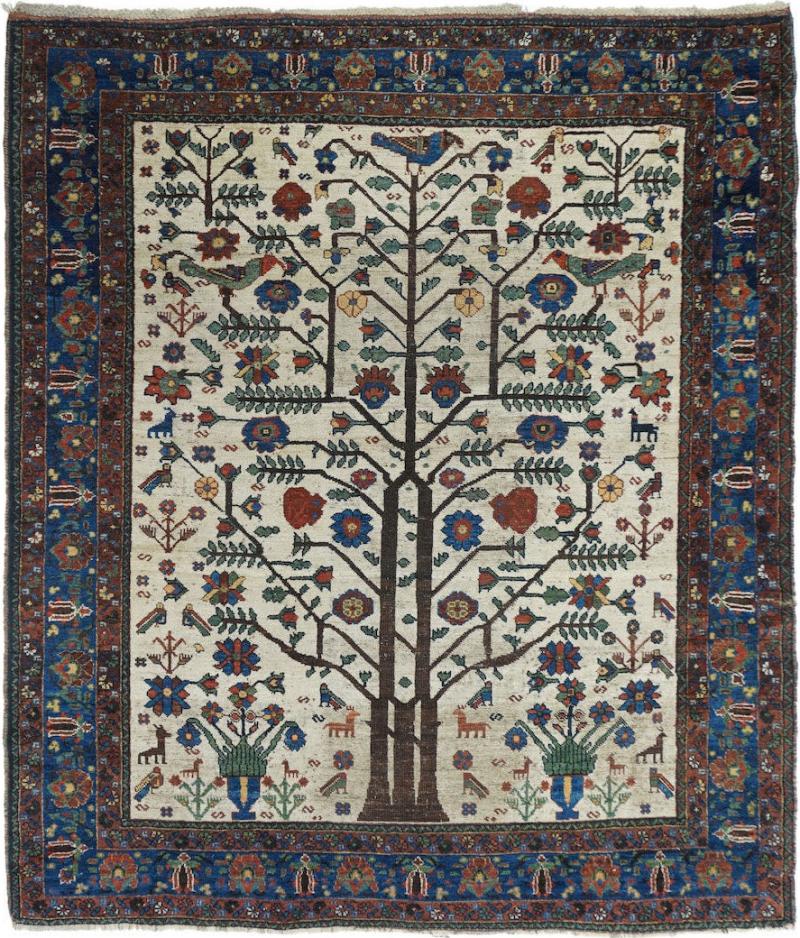 Antique Afshar Rug 5 2 x 6 4 