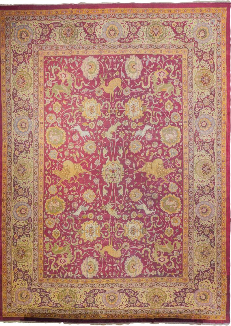 Antique Agra Rug 12 0 x 16 6 circa 1880