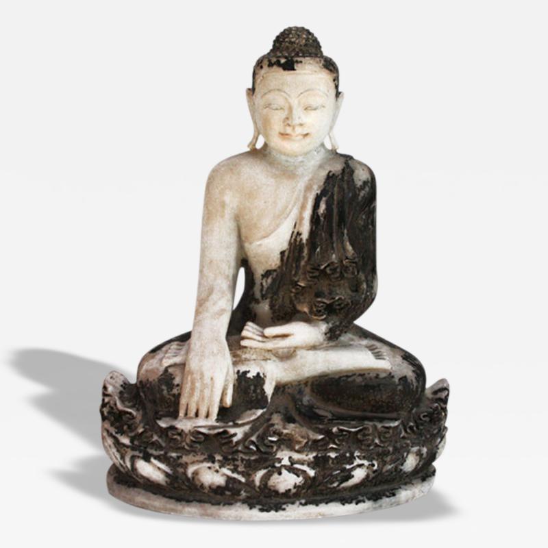 Antique Alabaster Buddha Statue Burma Southeast Asia
