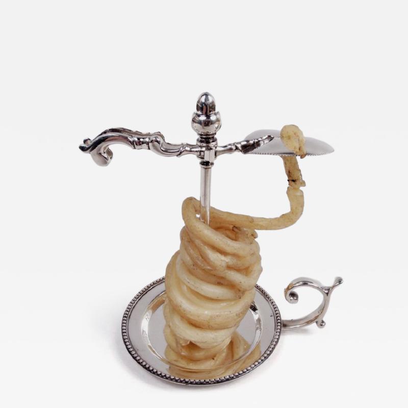 Antique American Gilded Age Georgian Sterling Silver Wax Jack 1897