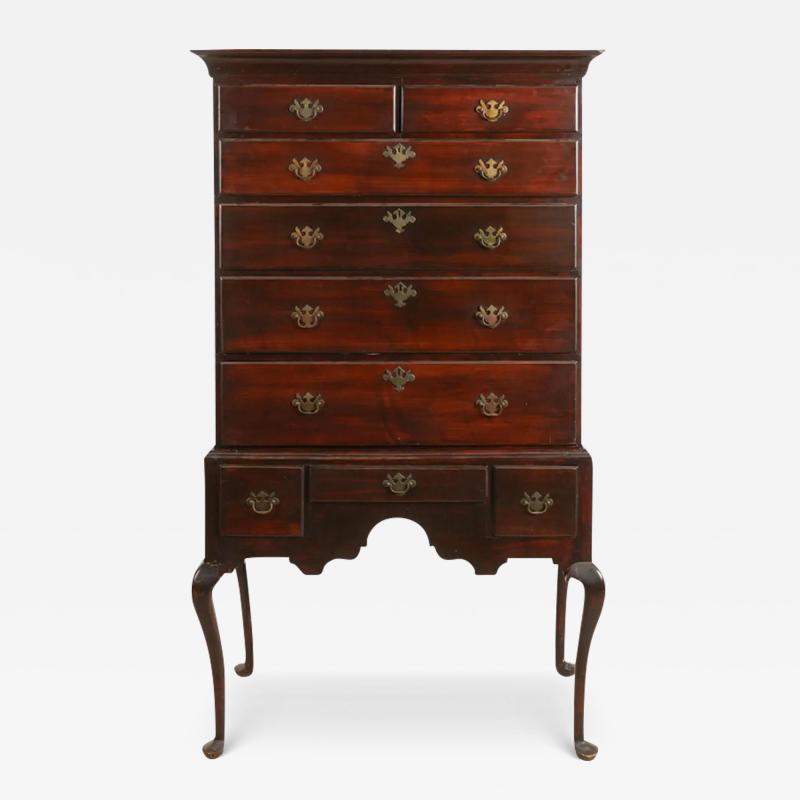 Antique American Queen Anne Style Highboy Chest of Drawers Dresser