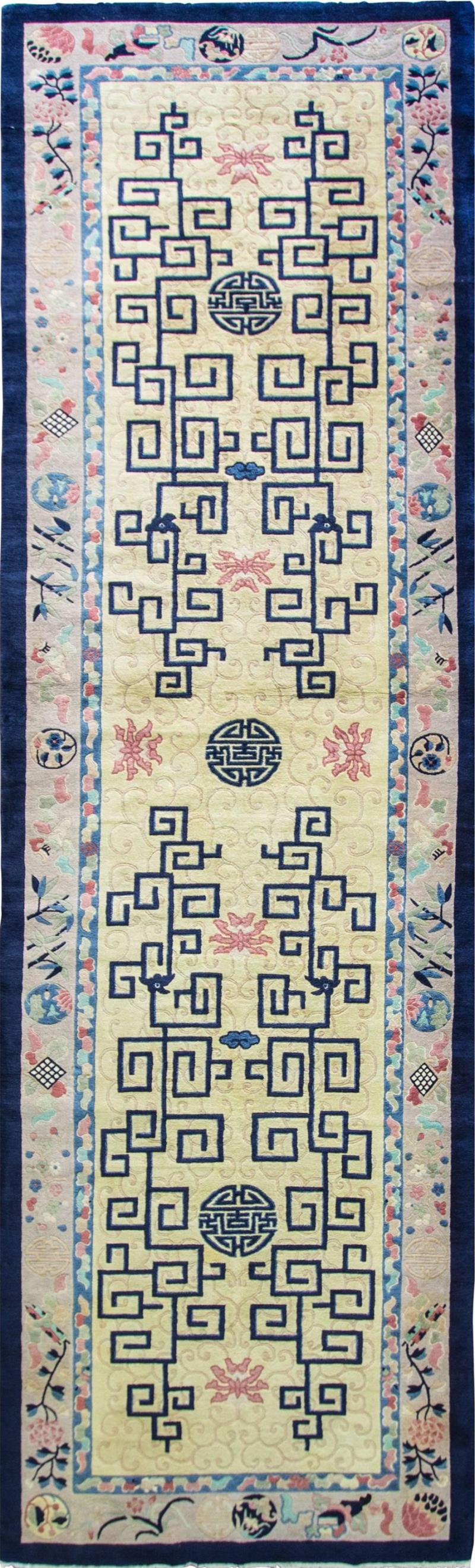 Antique Art Deco Chinese Runner Or Gallery Size Carpet 52 x 1710 