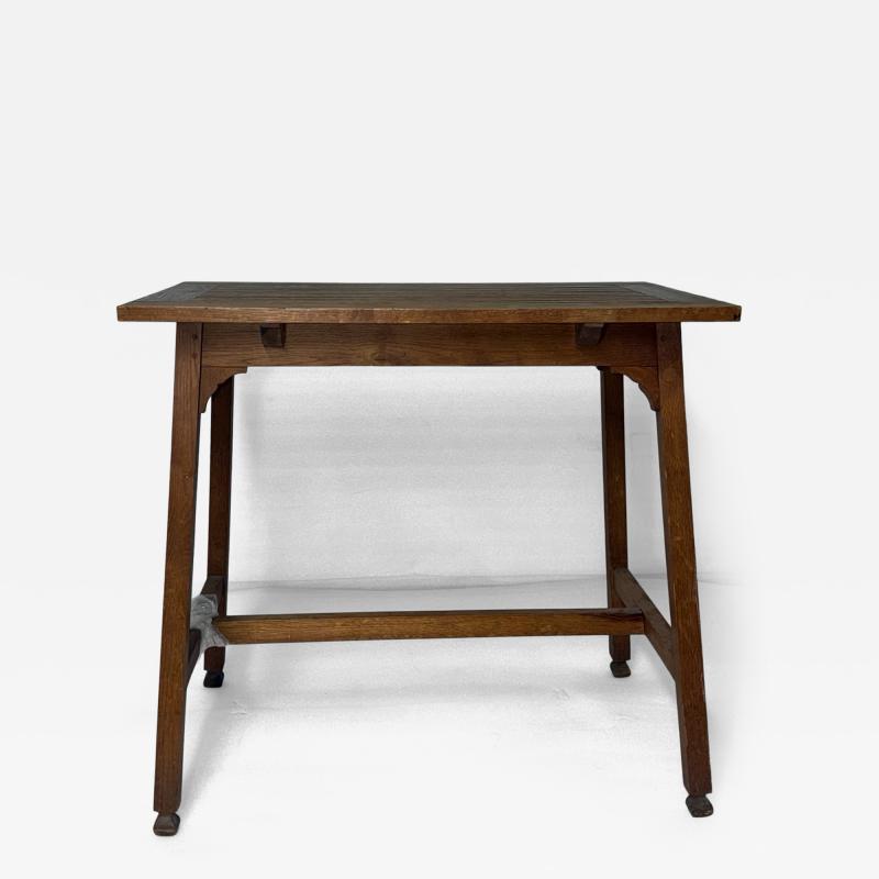 Antique Arts Crafts Oak Table with Pegged Joints