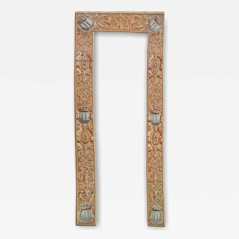 Antique Aubusson Door Window Panel