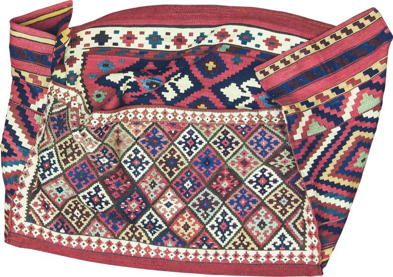 Antique Azerbaijan Shahsavan Cargo Bag or Mafrash Bedding Bags Soumak Kilim