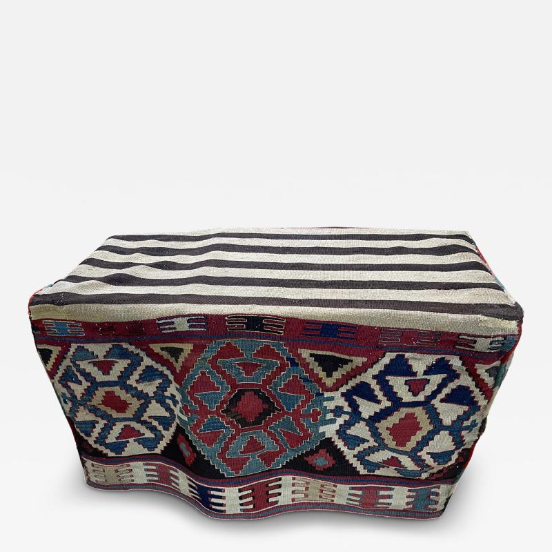 Antique Azerbaijan Shahsavan Cargo Bag or Mafrash Bedding Bags Soumak Kilim
