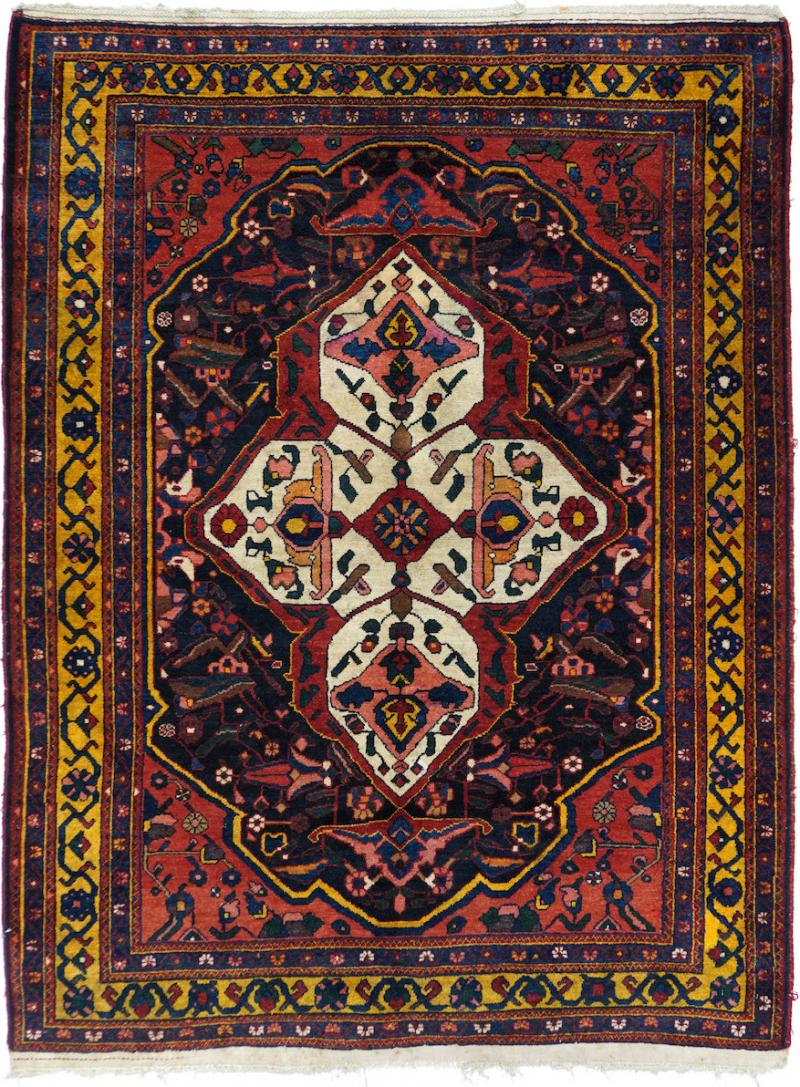 Antique Bakhtiari Rug 5 0 x 6 4 
