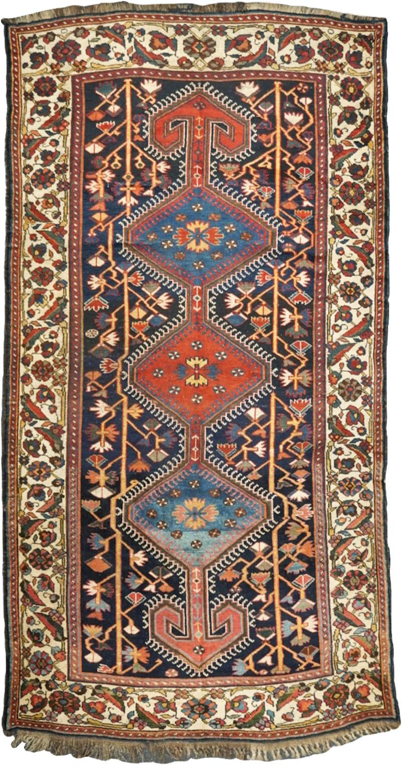 Antique Bakhtiari Rug 53 x 101