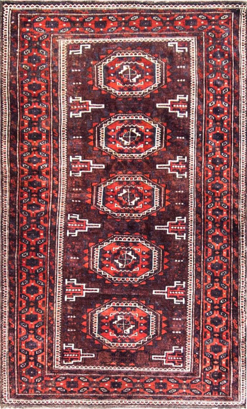 Antique Belouch Turkoman Rug