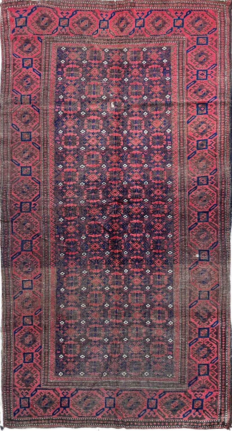Antique Belouch Turkoman Rug c 1900s AS IS