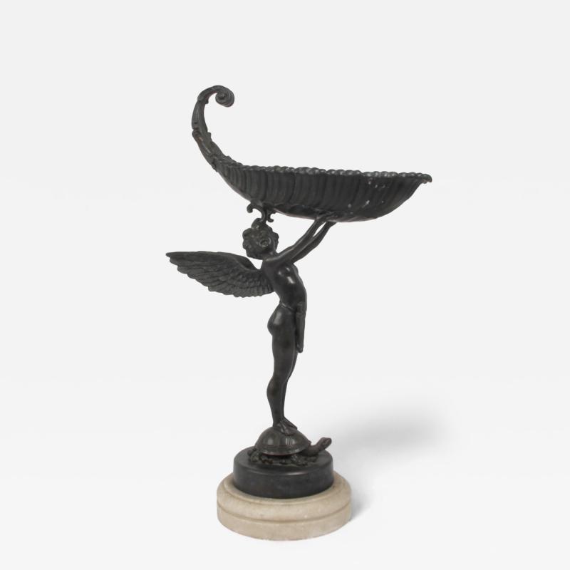 Antique Bronze Figural Tazza of Cupid After Franz Von Stuck 1863 1928 