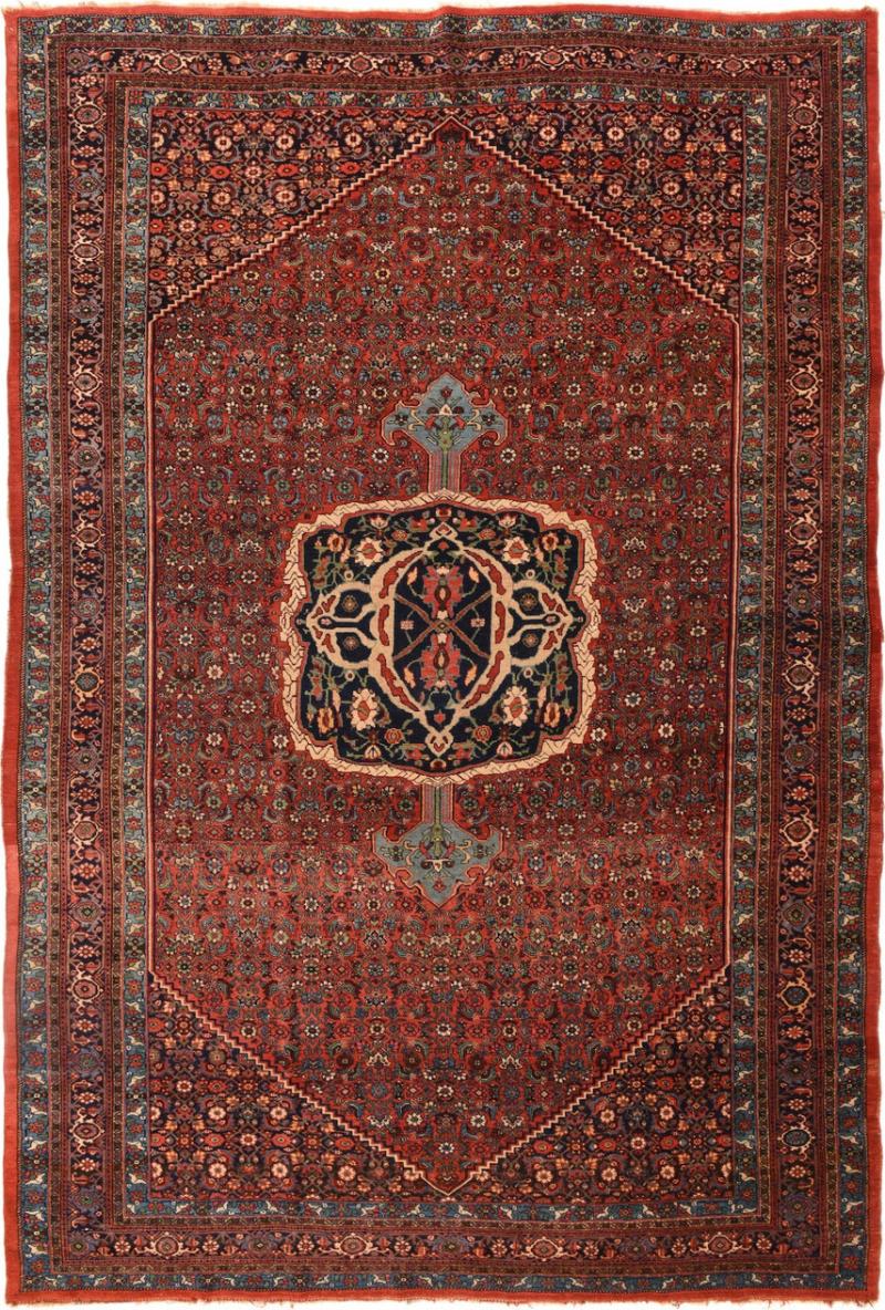 Antique Burgundy Bidjar Rug 7 5 x 11 1 