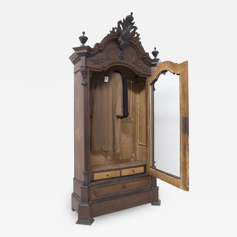 Antique Cabinet in Walnut Wood with Glass