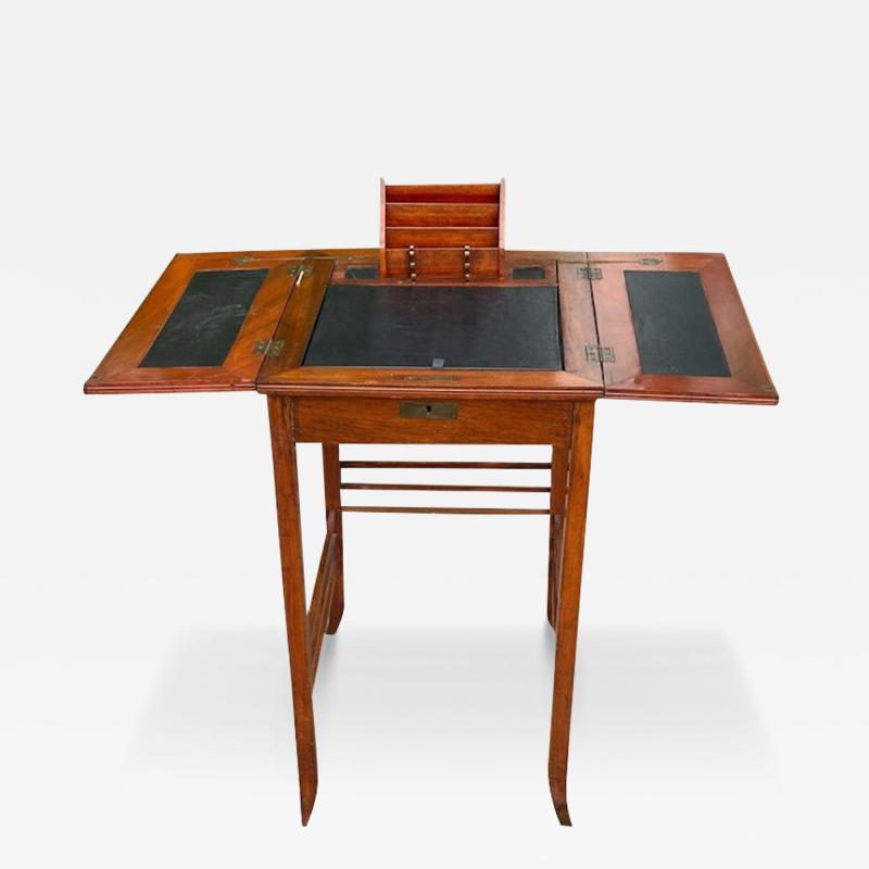 Antique Campaign Style Metamorphic Desk Table