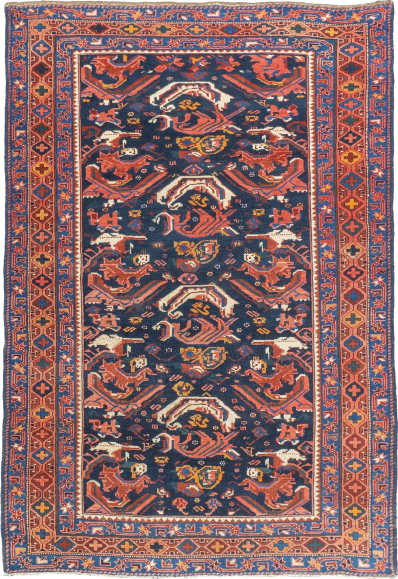 Antique Caucasian Bijov Rug 3 11 x 5 10 