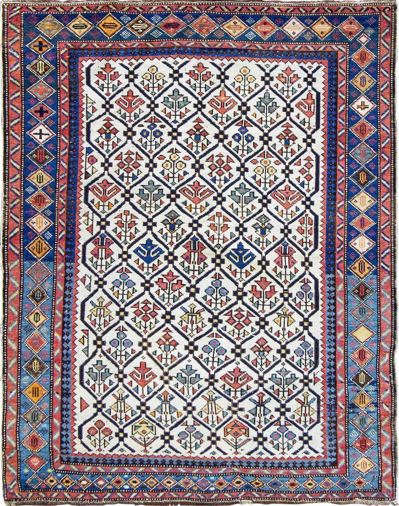 Antique Caucasian Chi Chi Shirvan Kazak Rug 36 x 47 