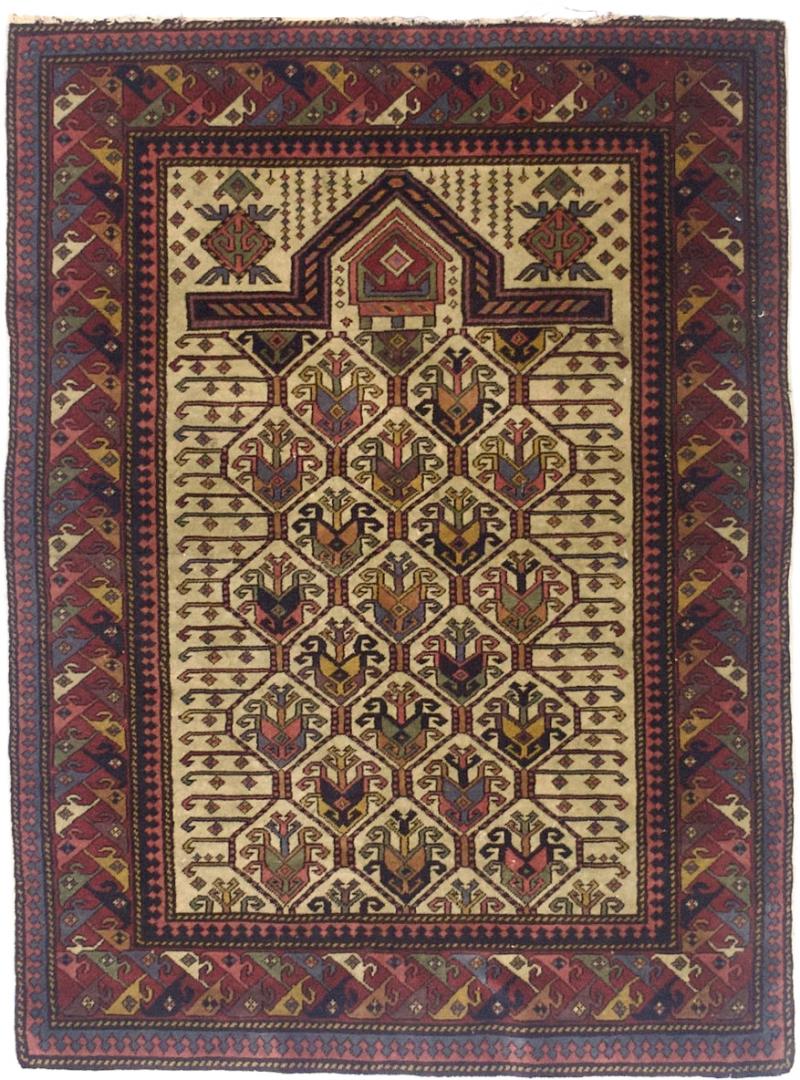 Antique Caucasian Daghastan Rug 33 x 44 