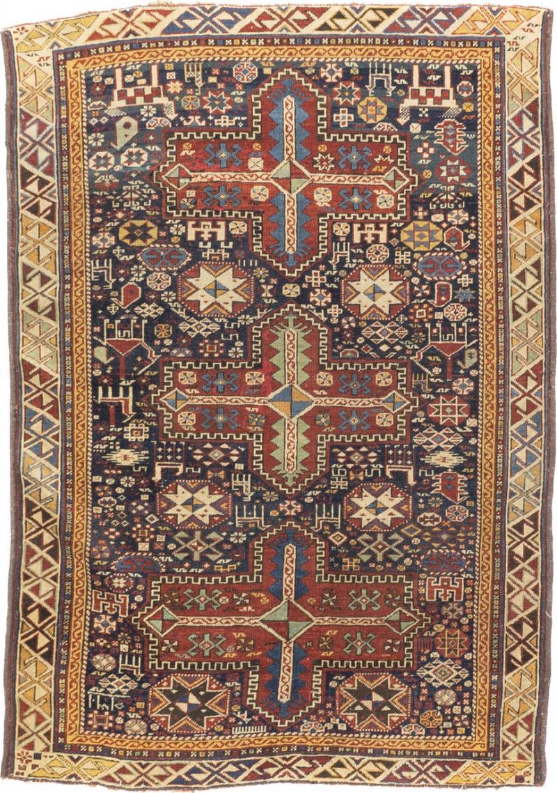 Antique Caucasian Karakashli Rug 34 x 410 