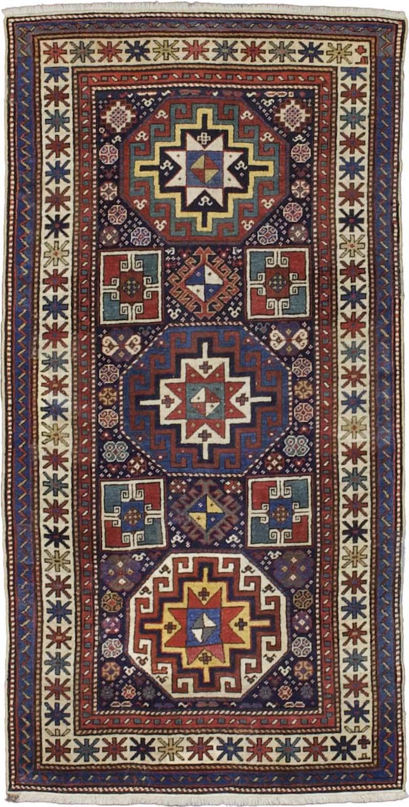 Antique Caucasian Kazak Rug 3 x 3 x 6 x 5