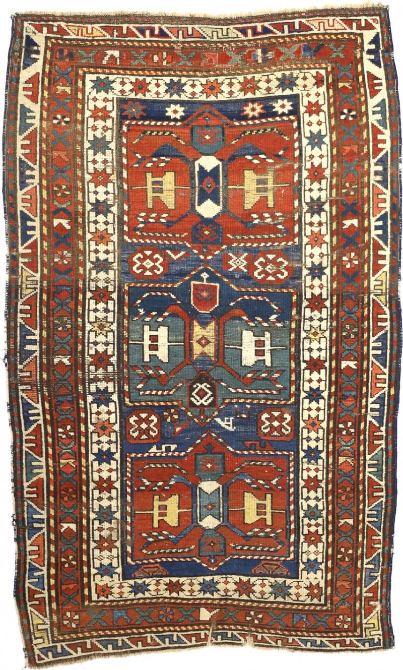 Antique Caucasian Kazak Rug 36 x 58 