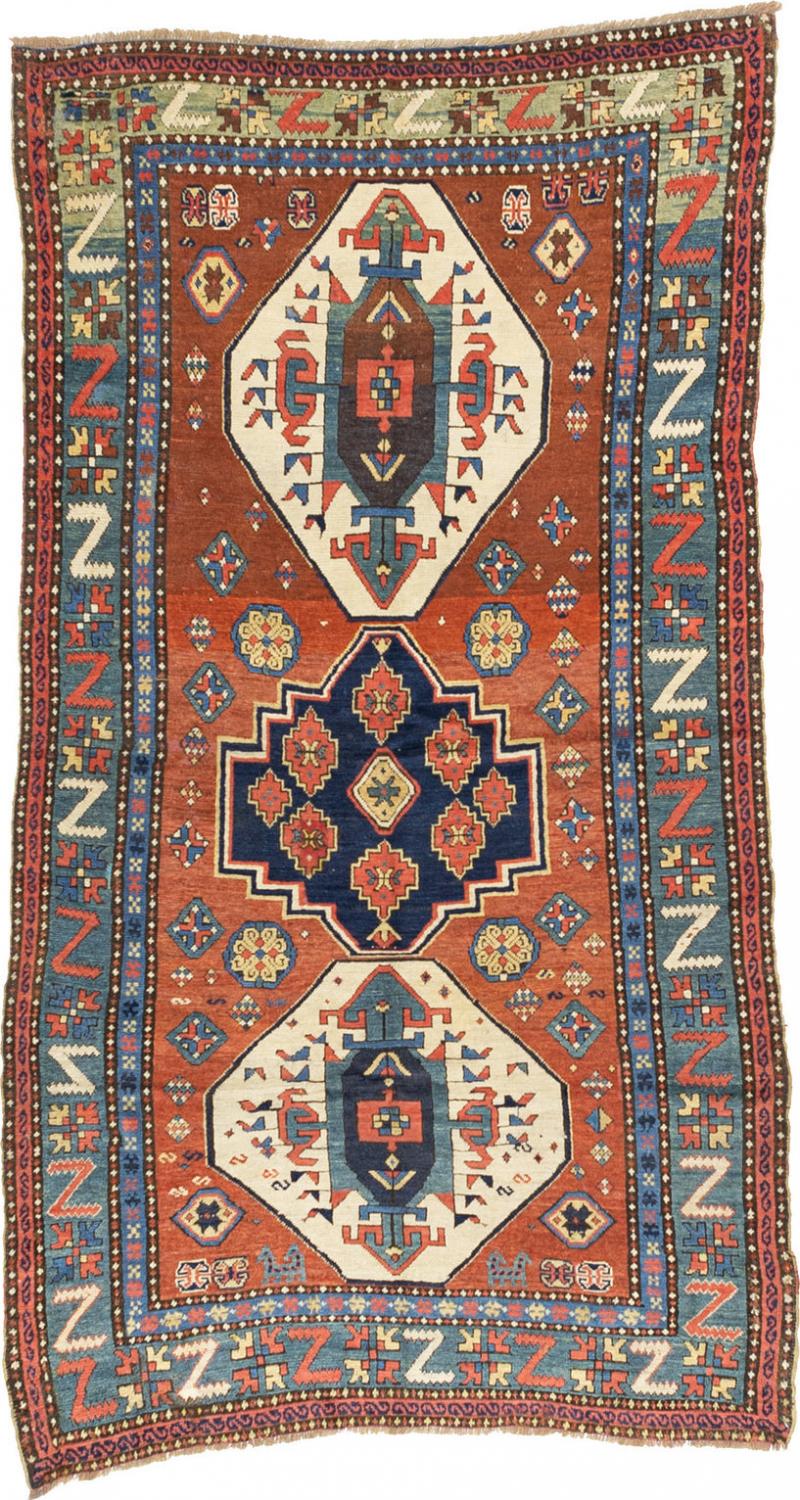 Antique Caucasian Kazak Rug 5 0 x 9 0 