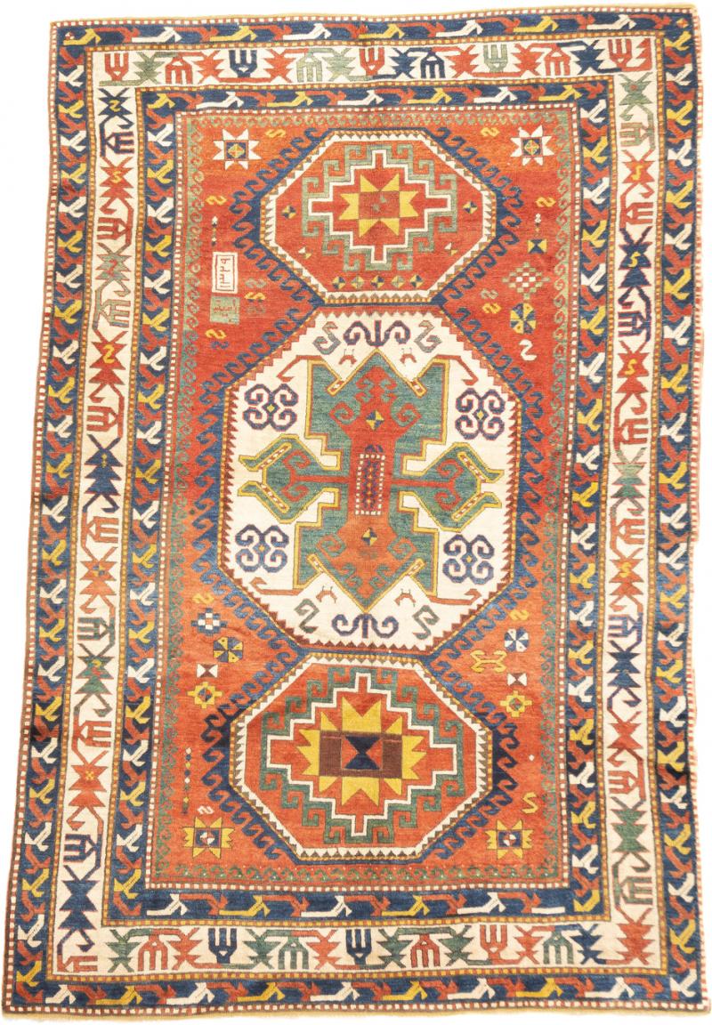 Antique Caucasian Kazak Rug 5 7 x 8 0 