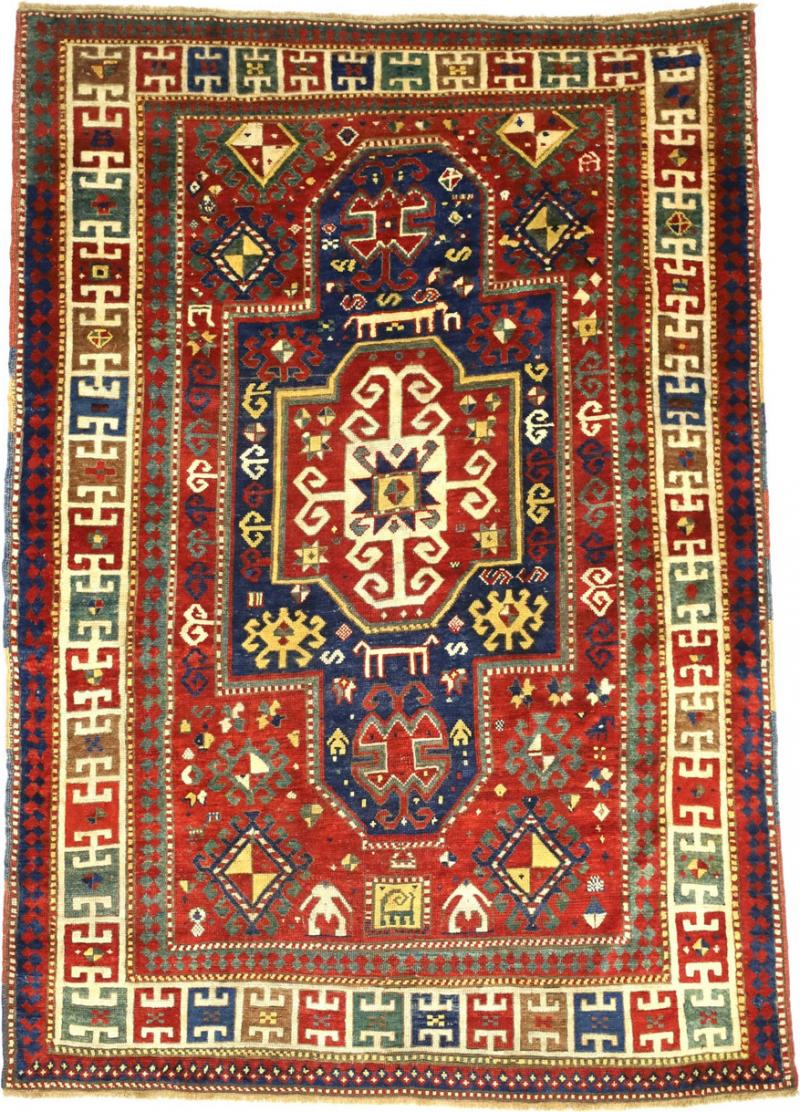 Antique Caucasian Kazak Rug 51 x 74 