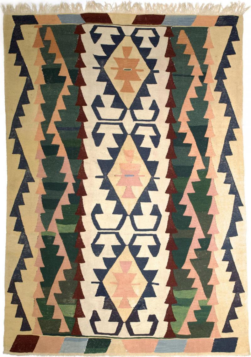 Antique Caucasian Kilim Rug 6 4 x 8 3 