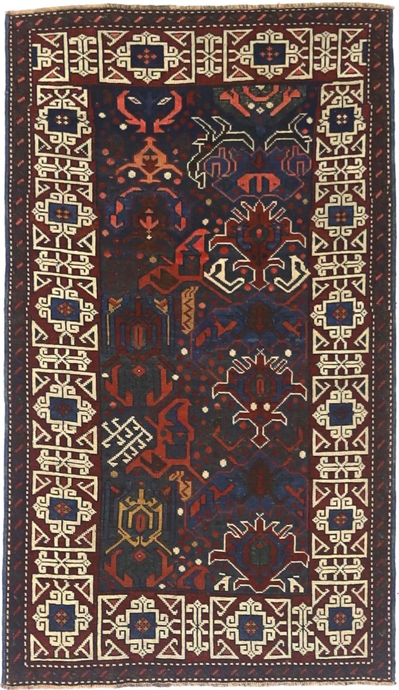 Antique Caucasian Kuba Bijov Rug 27 x 46 