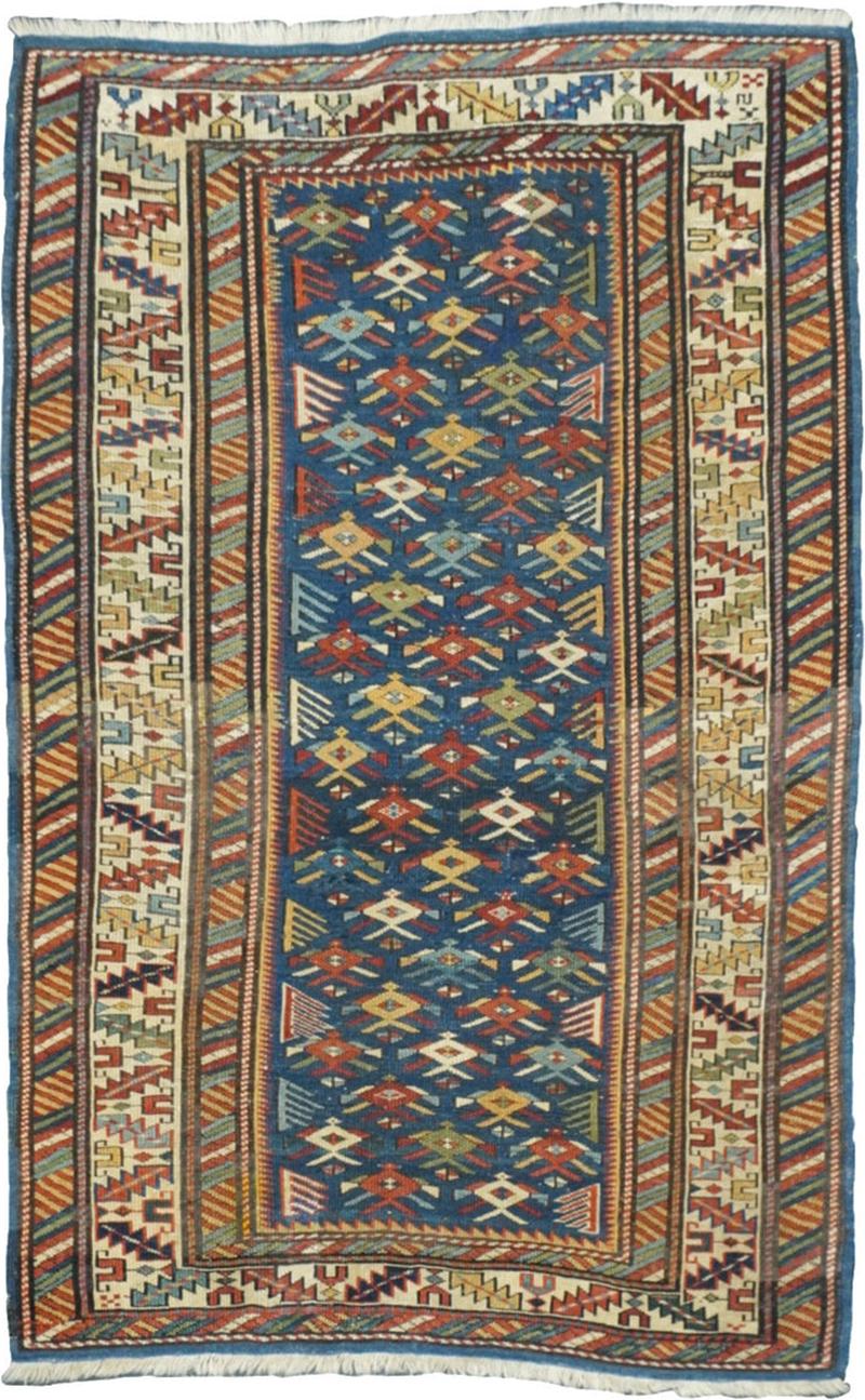 Antique Caucasian Kuba Rug 3 4 x 5 2 