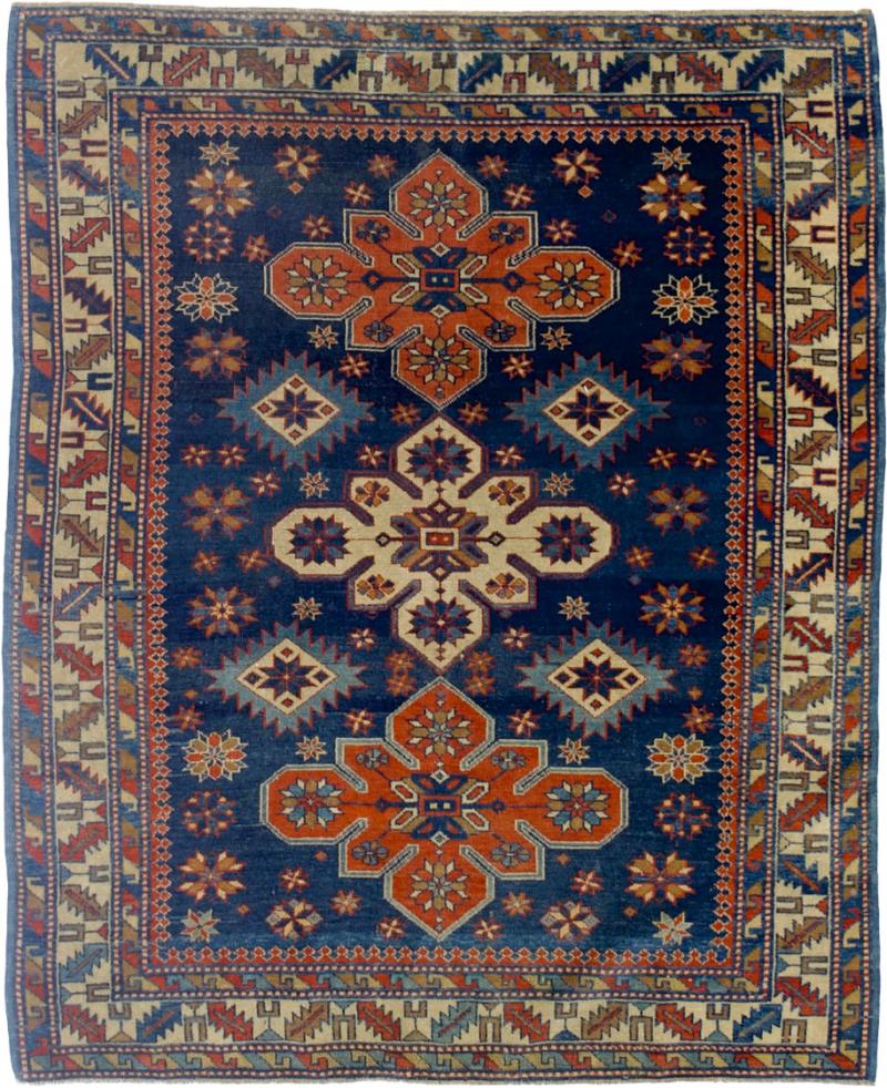 Antique Caucasian Kuba Rug 3 7 x 4 4 