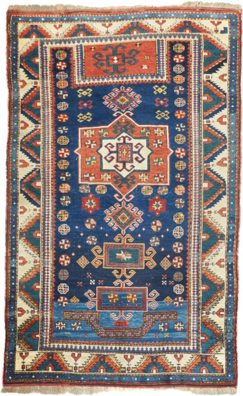 Antique Caucasian Kuba Rug 3 7 x 5 8 