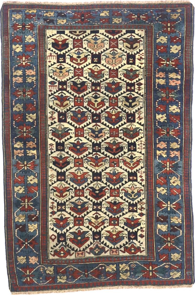 Antique Caucasian Kuba Rug 34 x 50 