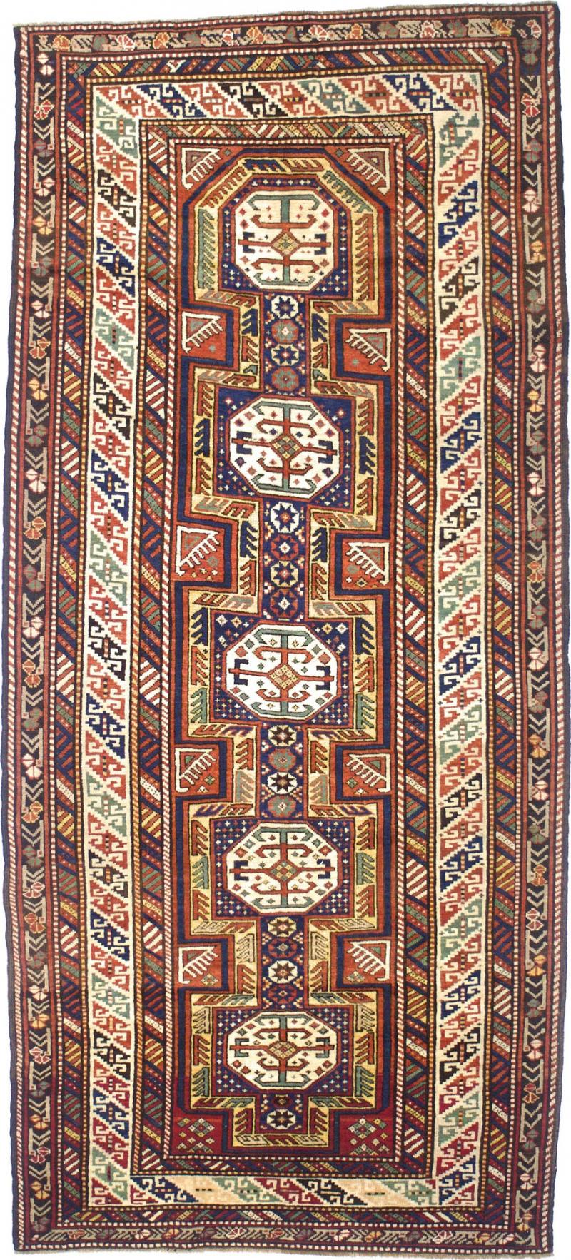 Antique Caucasian Kuba Rug 46 x 101 