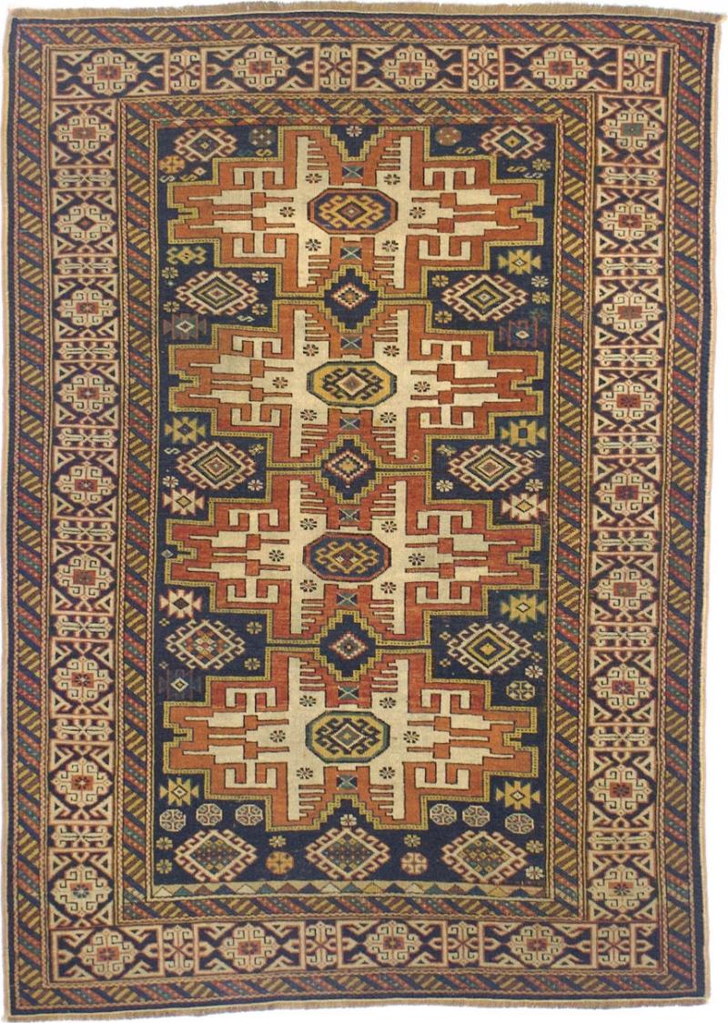 Antique Caucasian Lezgi Rug 38 x 53 
