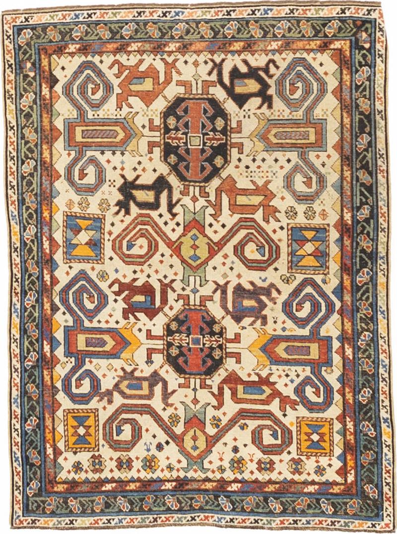 Antique Caucasian Perpedil Rug 33 x 48 