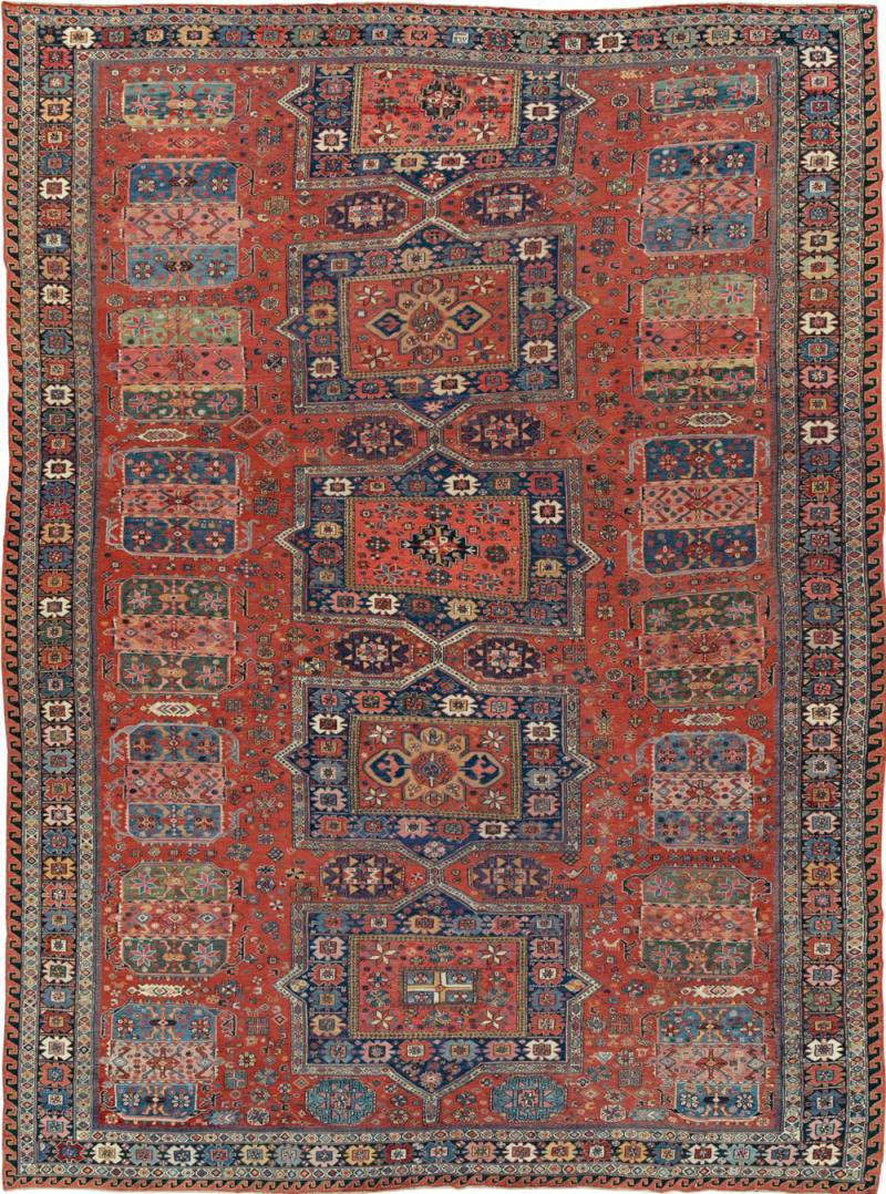 Antique Central Asian Soumak Room Size Carpet