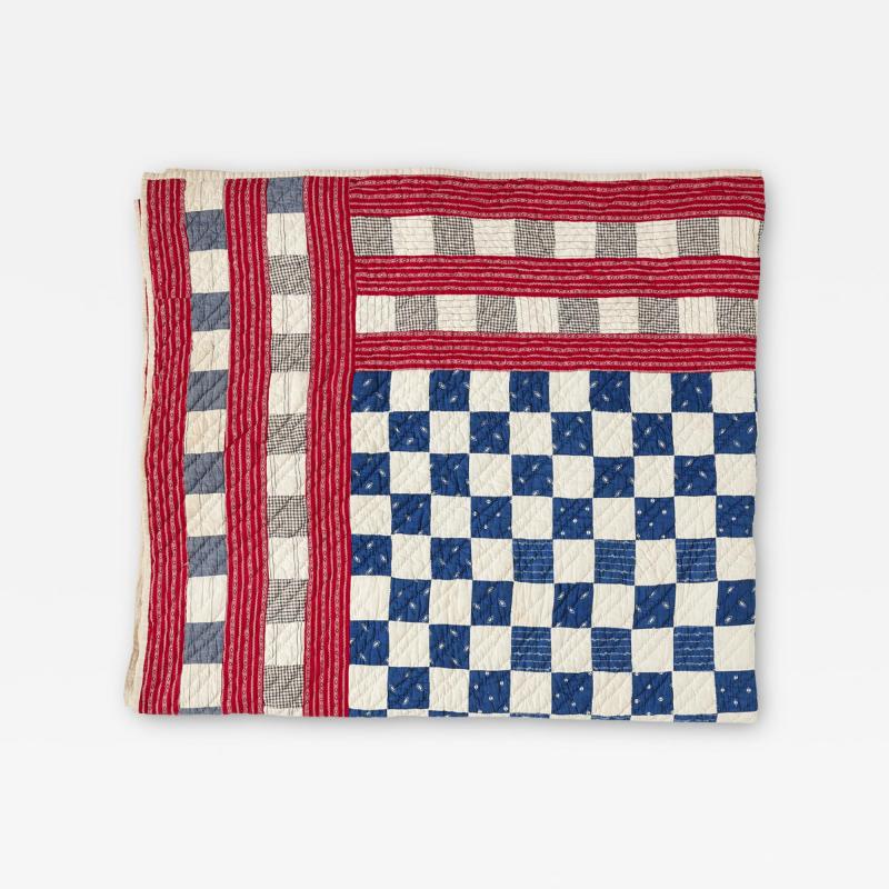 Antique Checkerboard Quilt circa 1900