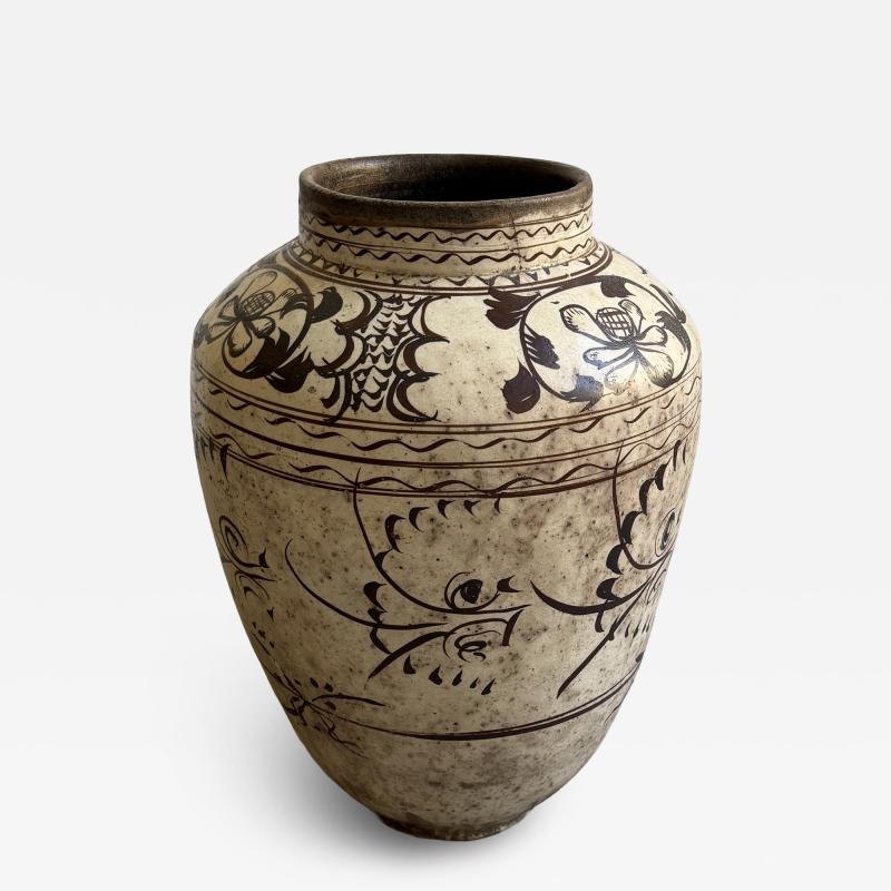 Antique Chinese Cizhou Style Pottery Jar Ming Dynasty Period