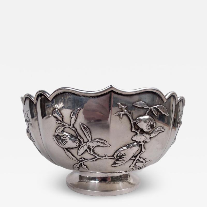 Antique Chinese Export Silver Fruiting Branch Bowl