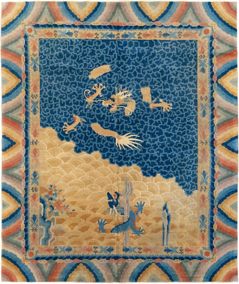 Antique Chinese Peking Room Size Carpet