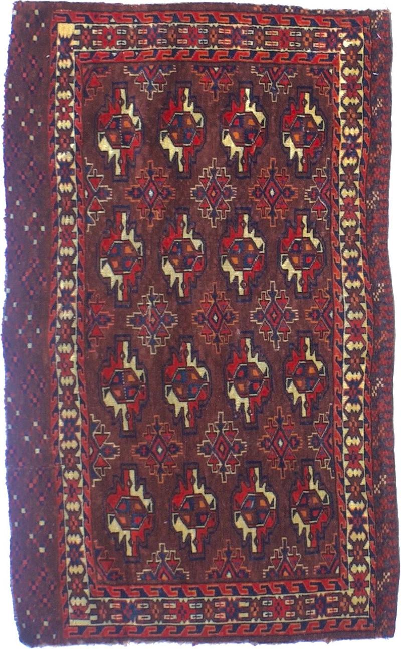Antique Chuval Turkman Rug 2 3 x 3 8 