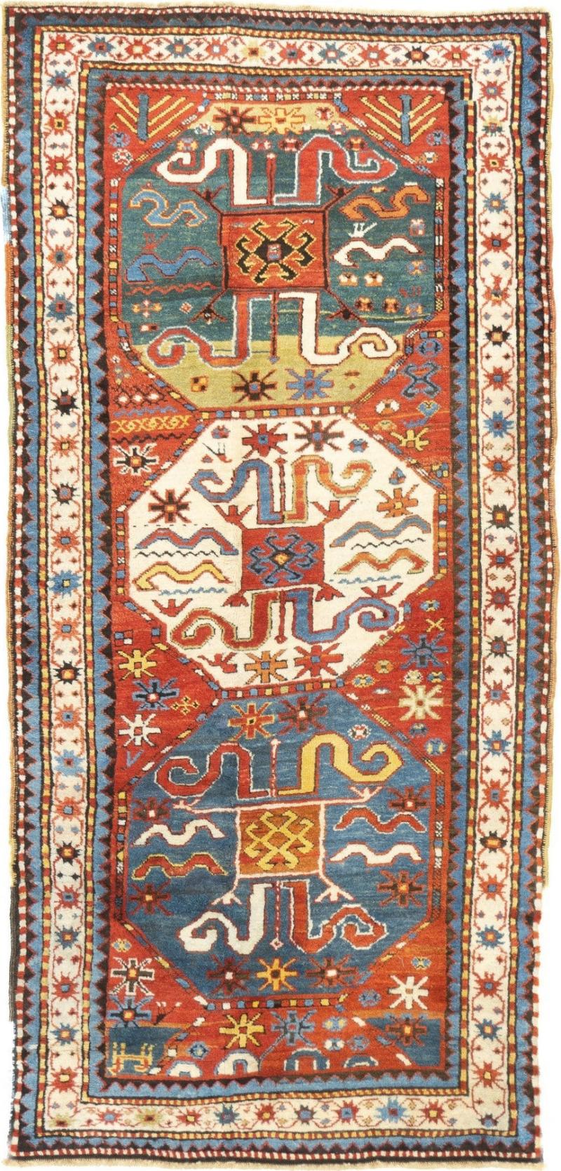 Antique Cloudband Kazak Rug 3 9 x 7 9 