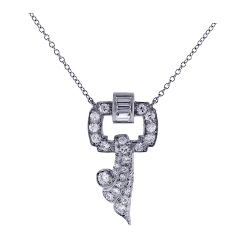 Antique Diamond Key Pendant